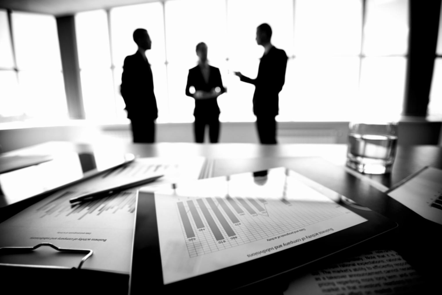 Consultation d'analyse financière avec tableaux et documents détaillés